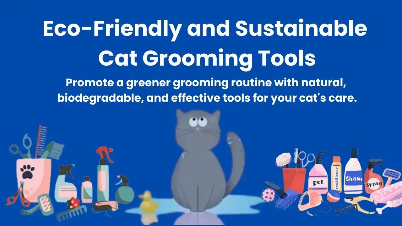 Eco-friendly cat grooming tools and natural pet care products for sustainable cat grooming.