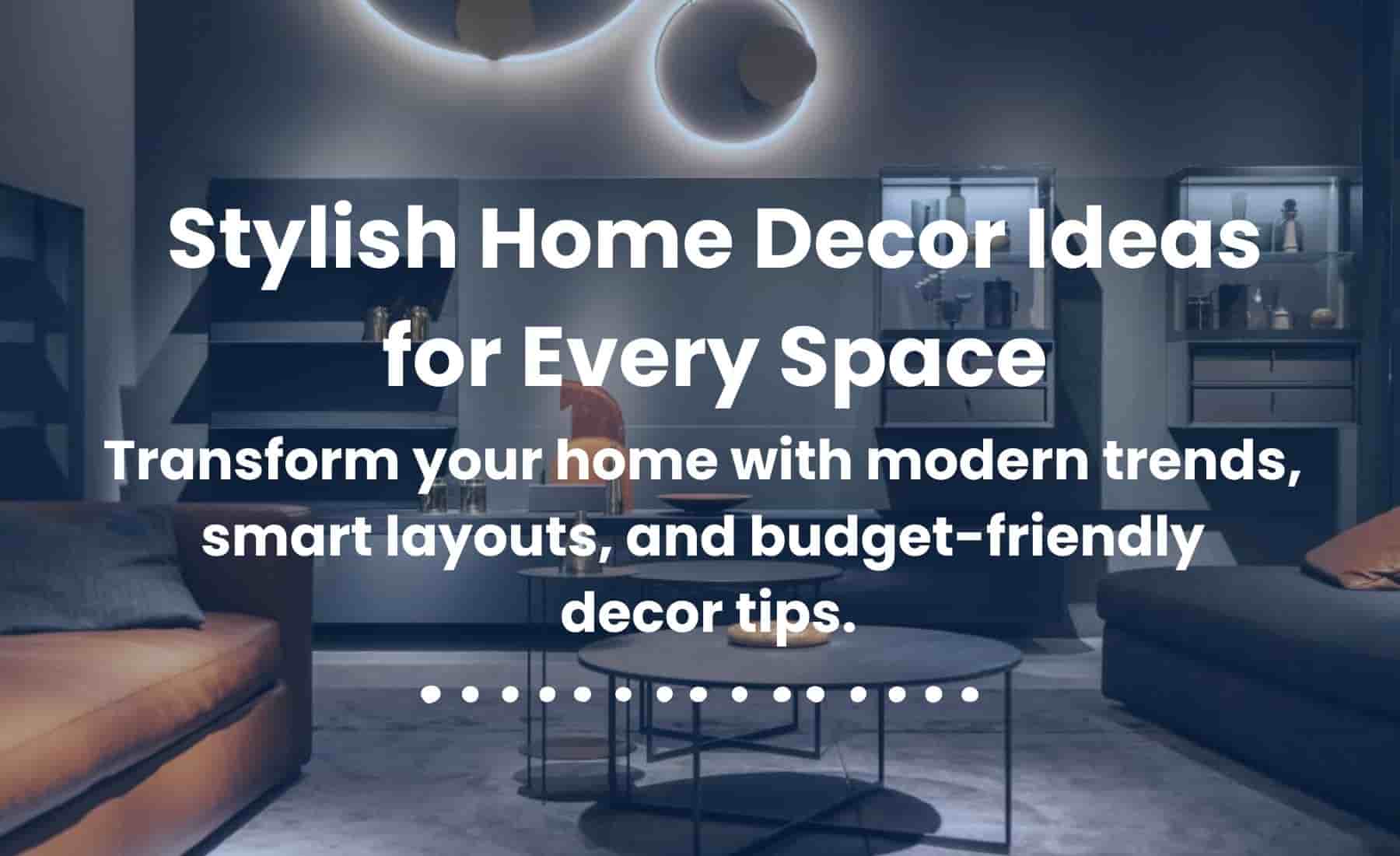 Modern living room showcasing stylish home decor with cozy furniture, warm lighting, and minimalist accents.