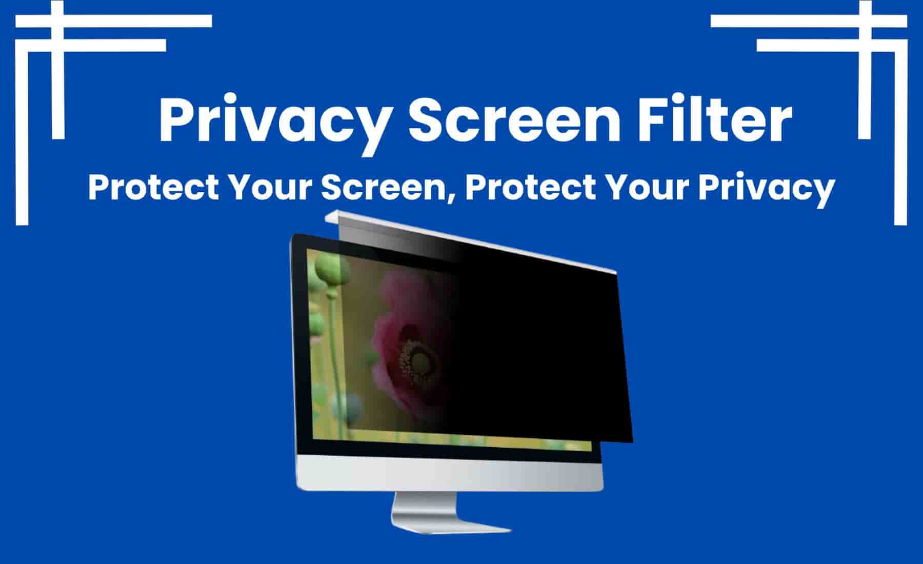 Monitor displaying a privacy screen filter effect with partially hidden screen content.