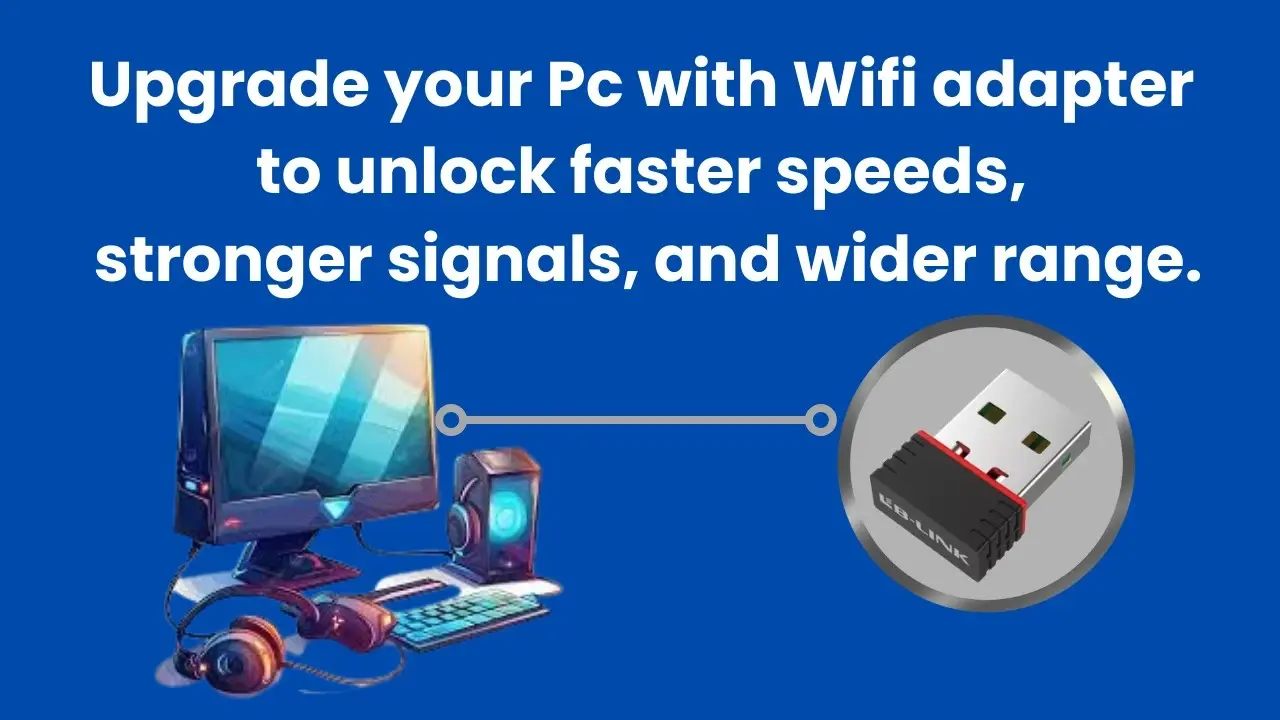 High-performance WiFi adapter connected to a desktop PC setup for improved speed and range